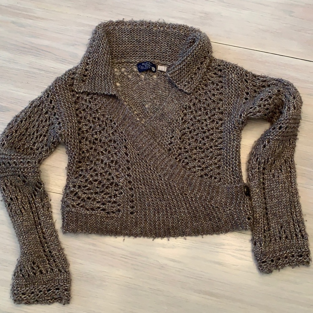 Anthropologie Cropped wrap sweater
